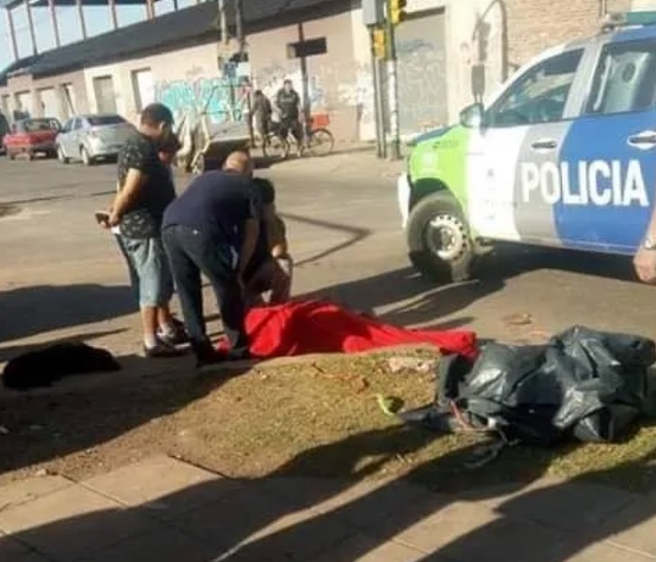 Cuerpo tendido luego del incidente