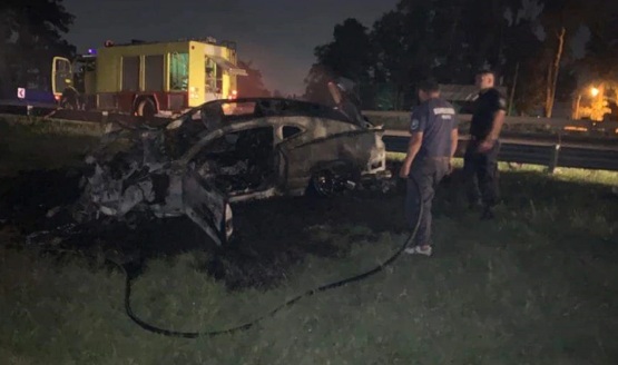 Así quedó el auto que conducía Marín