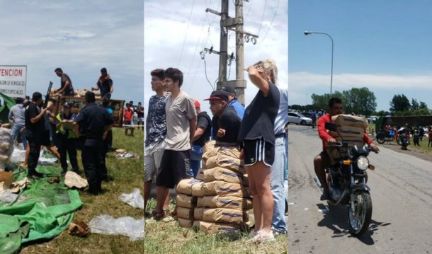 Vecinos llevando el azúcar