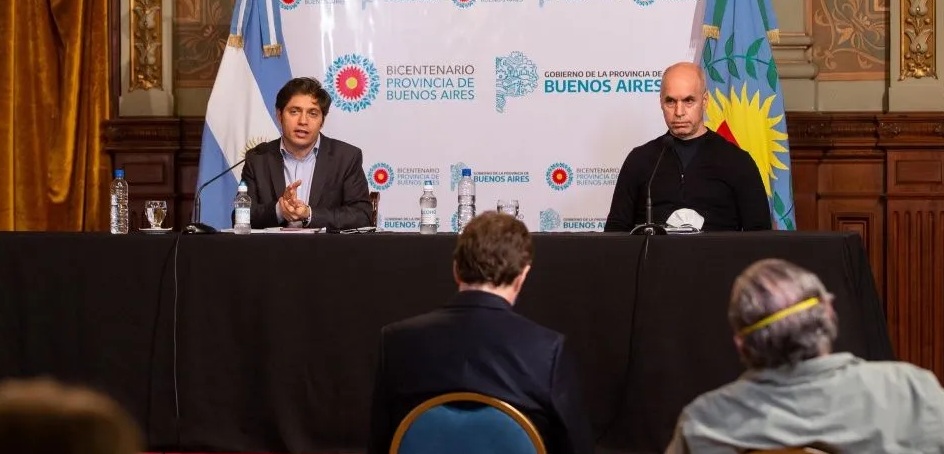 Conferencia de prensa Kicillof y Larreta Conferencia de prensa Kicillof y Larreta