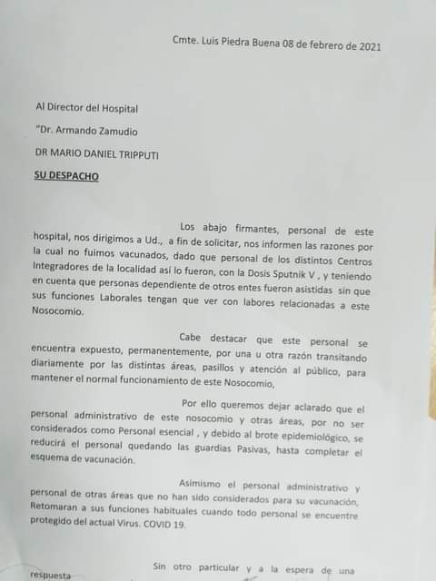 Nota de los Trabajadores.