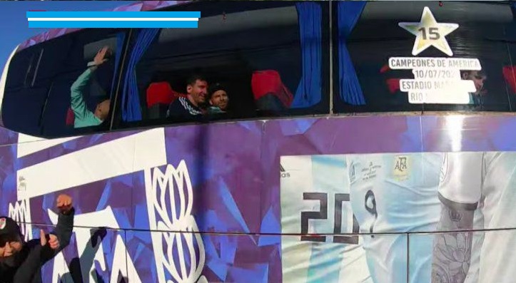 Leo Messi en el micro