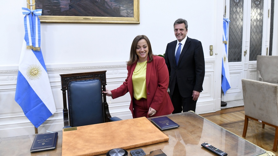 Sergio Massa y Cecilia Moreau en el despacho de la presidencia de Diputados / Foto: Prensa Diputados.