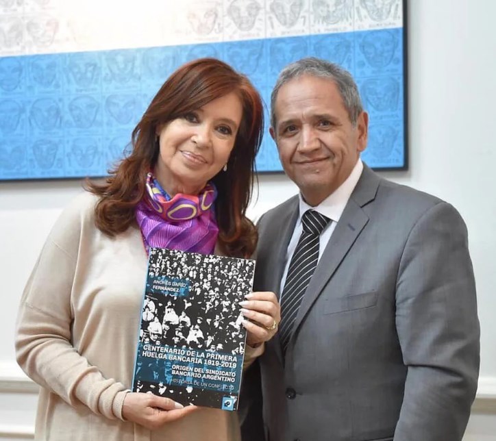 Sergio Palazzo junto a Cristina Kirchner