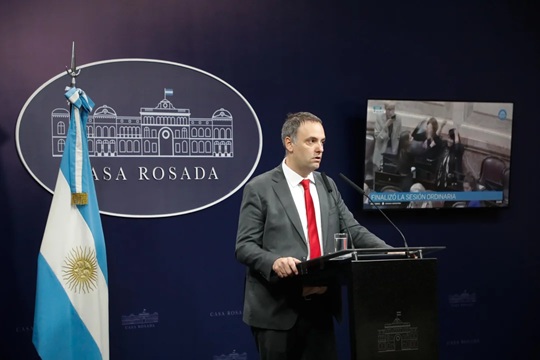 El vocero presidencial, Manuel Adorni. El vocero presidencial, Manuel Adorni.