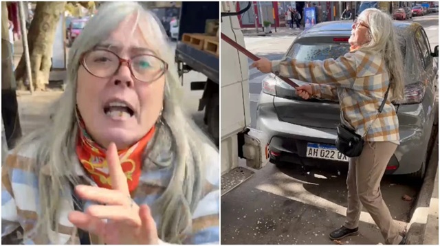 Mujer que agredió al camión Mujer que agredió al camión
