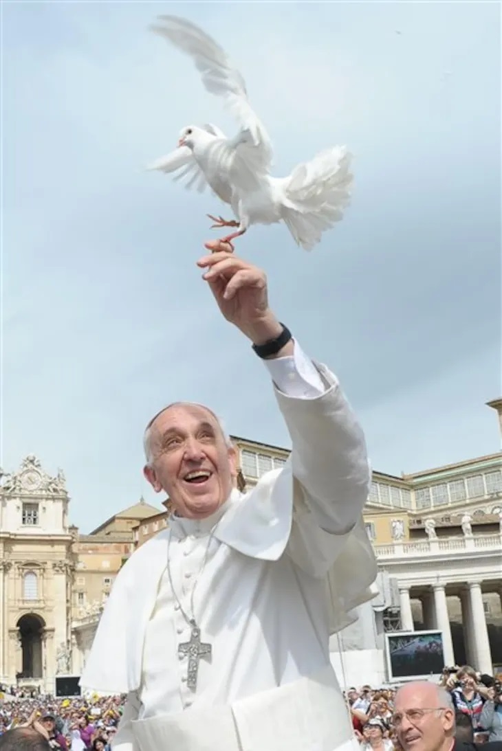 La fotografía del Papa Francisco, utilizada para realizar el mural.<br/>
AFP