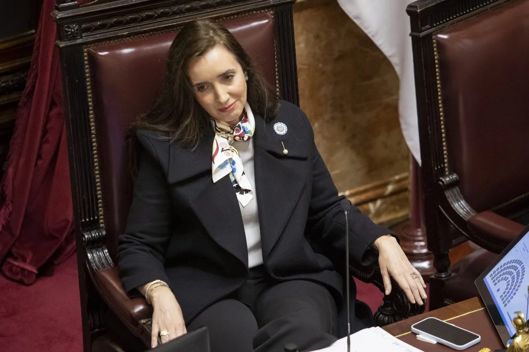 Victoria Villarruel, en la última sesión del Senado. Victoria Villarruel, en la última sesión del Senado.