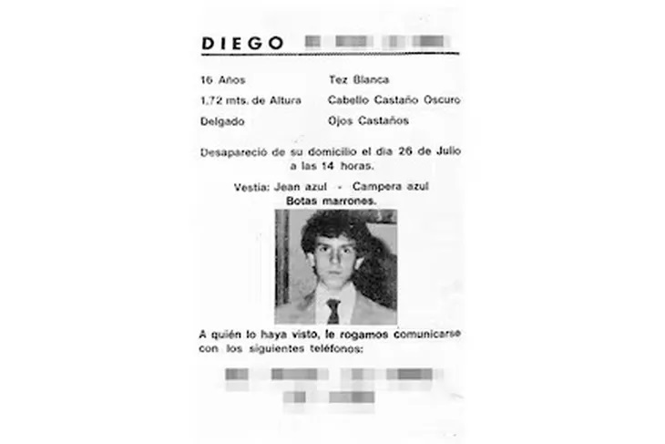 La ficha por la desaparición de Diego - Clarín<br/>
<br/>
