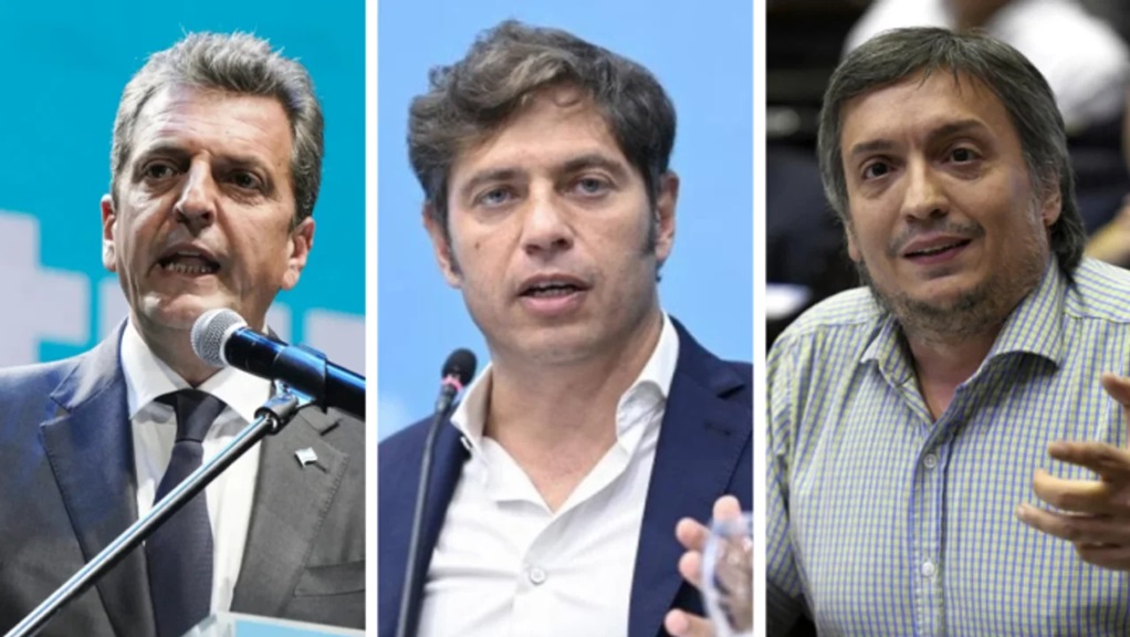 Sergio Massa, Axel Kicillof y Máximo Kirchner Sergio Massa, Axel Kicillof y Máximo Kirchner