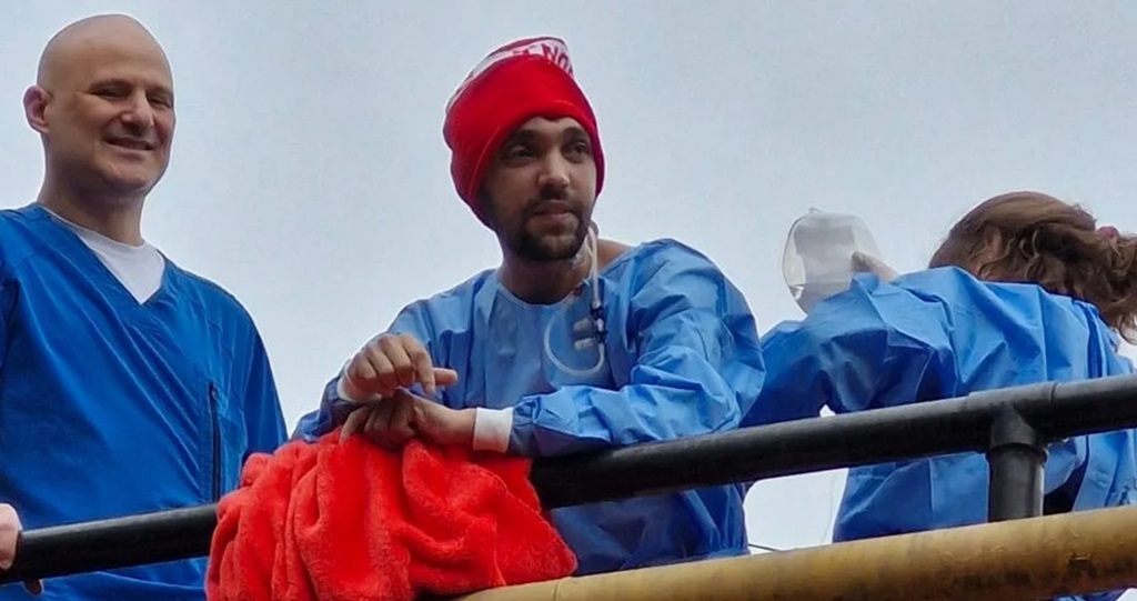 Pablo Grillo, en la terraza del hospital. Pablo Grillo, en la terraza del hospital.