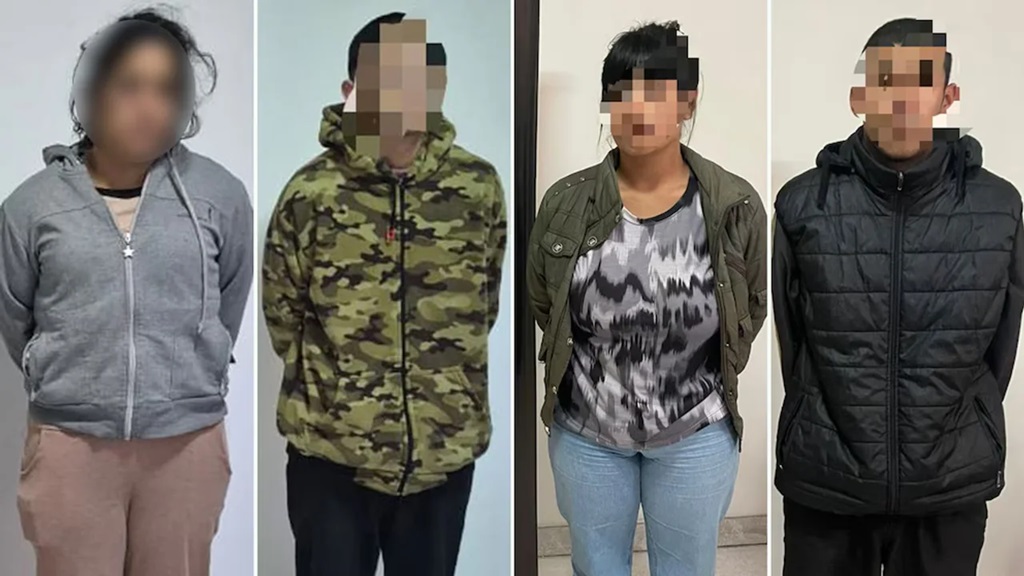 Los cuatro detenidos. Los cuatro detenidos.