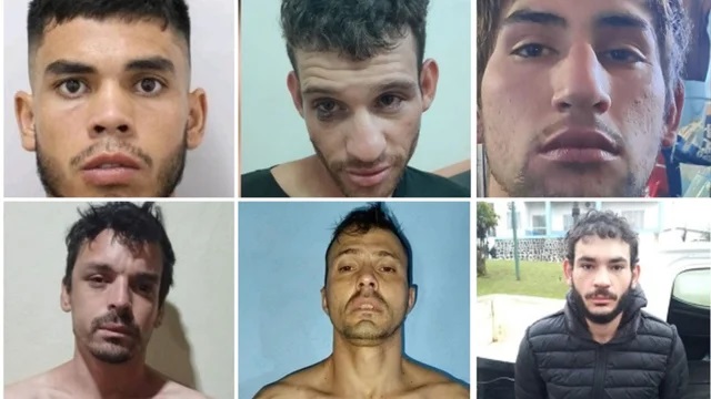 Seis de los siete prófugos.