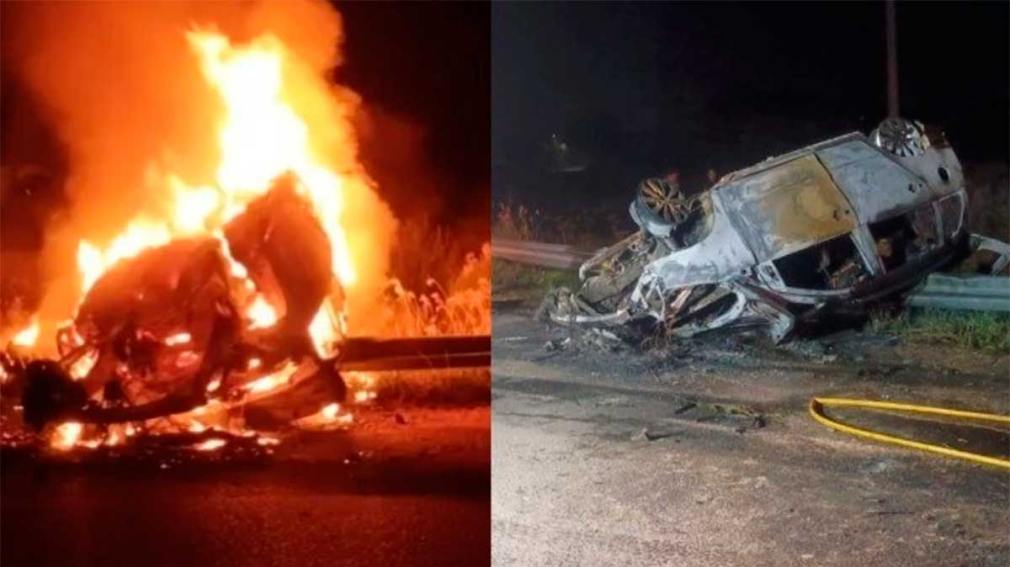 Otra tragedia enluta a Entre Ríos: cuatro muertos y una joven grave en un auto que volcó y se prendió fuego