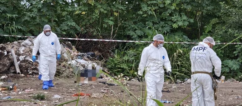 El lugar donde se halló el cuerpo de Erika Antonella Álvarez.