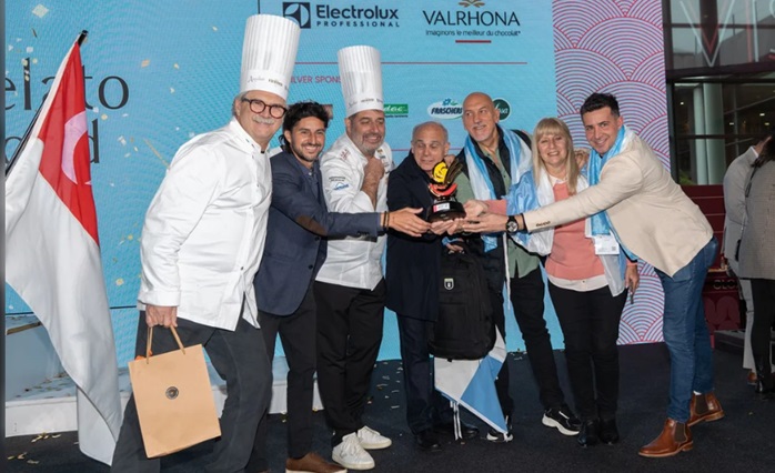 El festejo del tercer puesto en la Gelato World Cup.