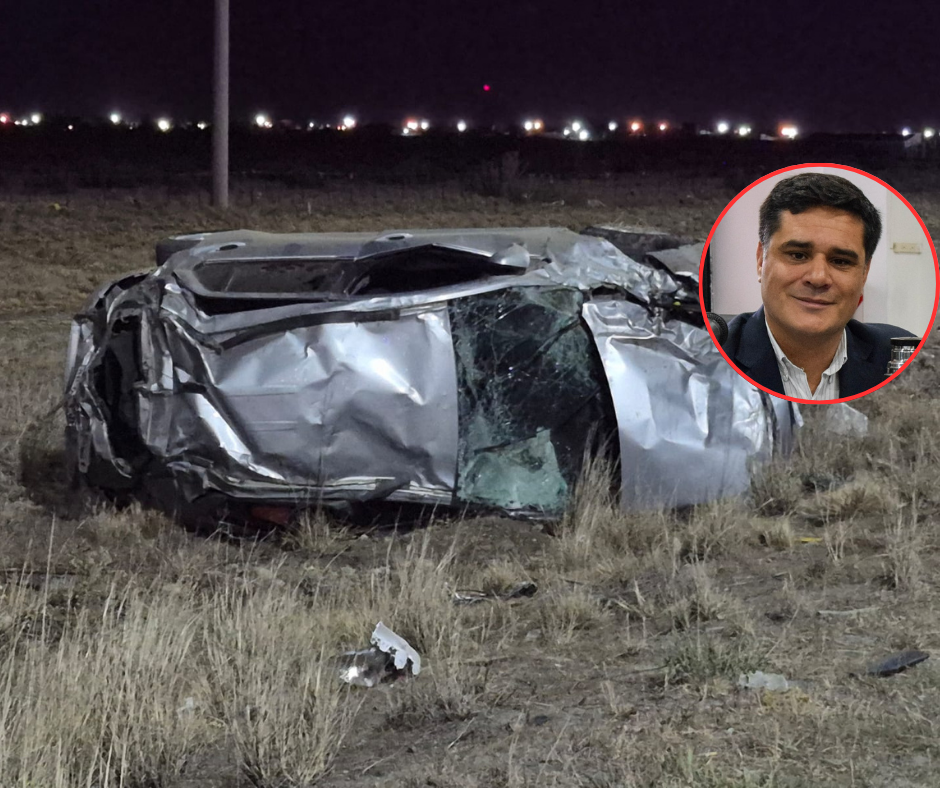 Se accidentó el concejal Martín Chávez en el acceso al aeropuerto de Río Gallegos