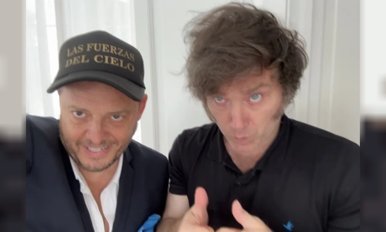 El presidente Javier Milei y Demian Reidel.