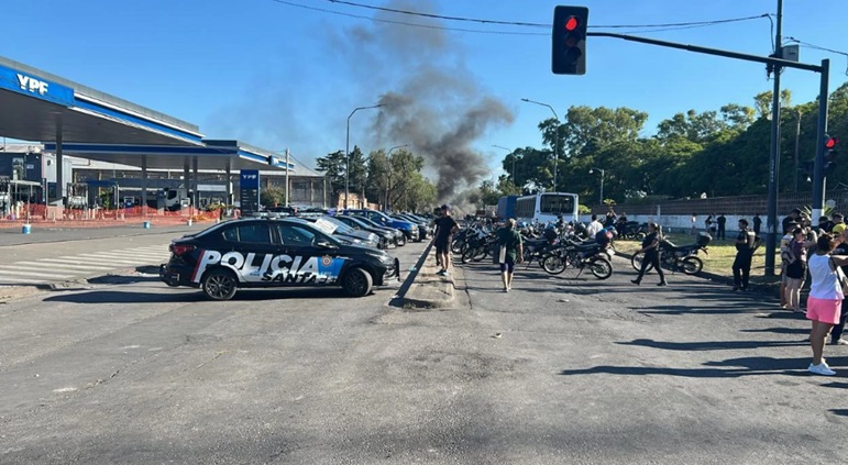 La protesta en Santa Fe.