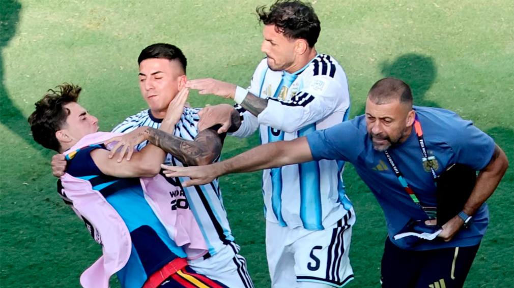 VIDEO | La brutal pelea entre Leandro Paredes y Gavi tras la final del Mundial