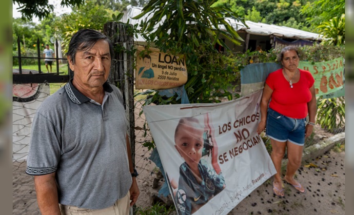 Los padres de Loan Peña, José Peña y Maria Noguera.  Los padres de Loa