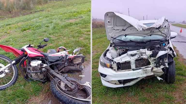 El choque fue entre un auto y una moto.