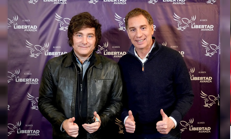 El presidente Javier Milei y Diego Santilli.