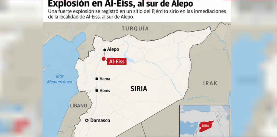 Lugar de las explosiones en Al-Eiss al norte de Siria
